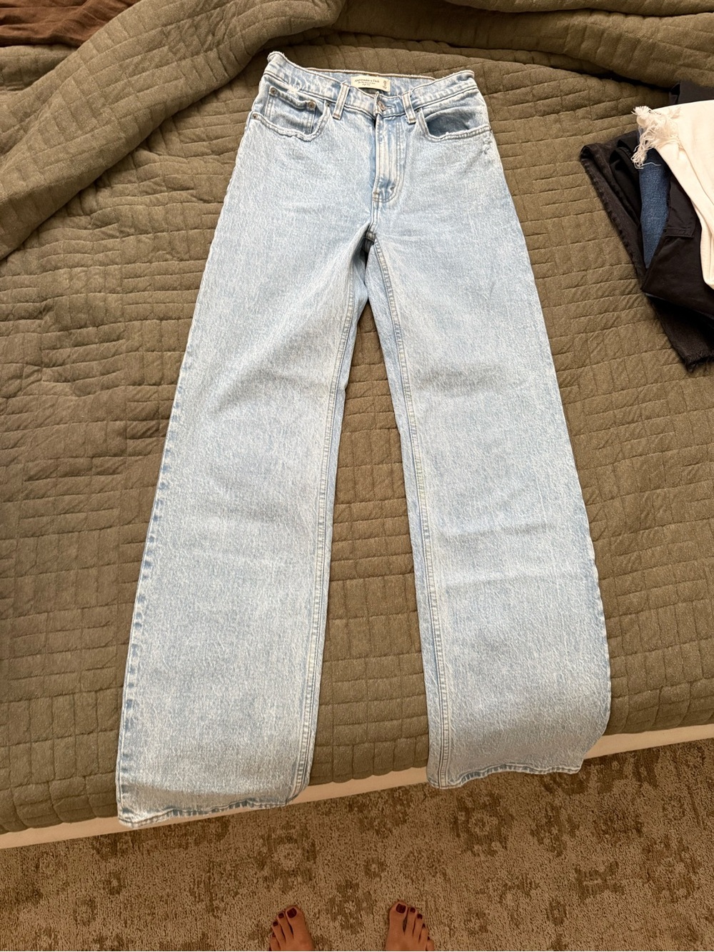 Abercrombie & Fitch Light Blue Wide-Leg Jeans